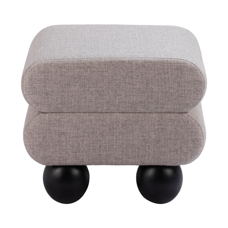 20" Fabric Ottoman - Gray / Black
