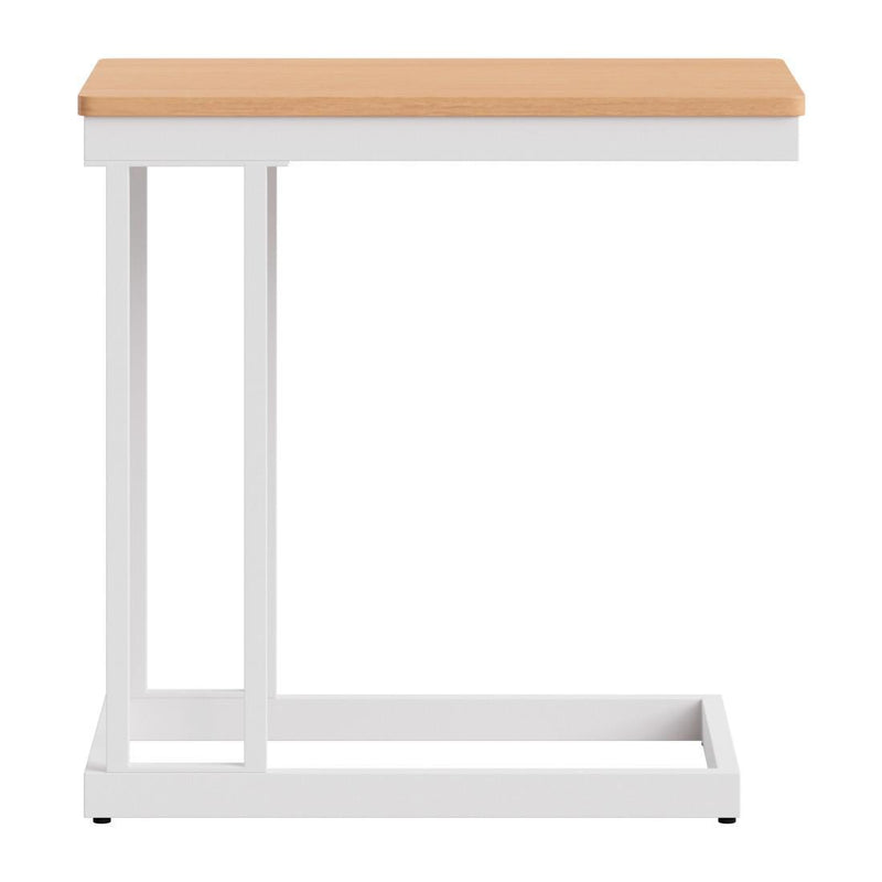 Solid Wood And Aluminum End Table - Natural