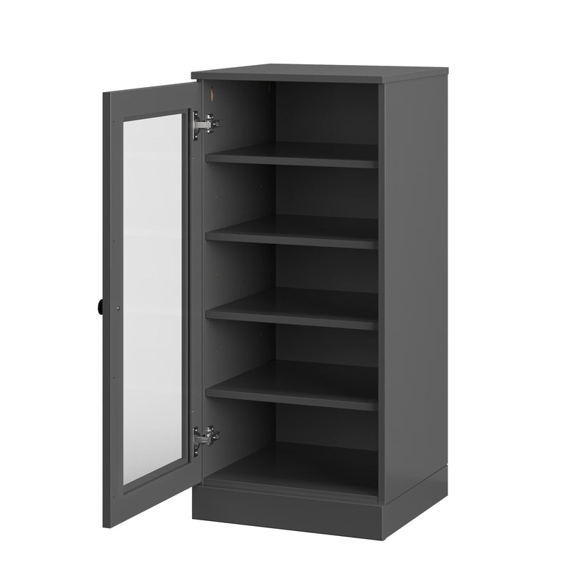 Ten Pair Solid Woodshoe Storage Cabinet (752247) - Gray