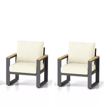 Load image into Gallery viewer, All-Weather Patio Armchairs With Thick Cushions (Set of 2)
