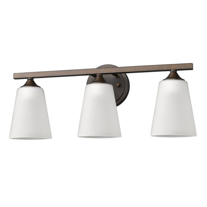 Three Light Metal Vanity Wall Light - Bronze
