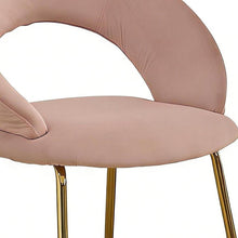 Load image into Gallery viewer, Velvet Metal Curved Back Dining Side Chair - Pink / Gold
