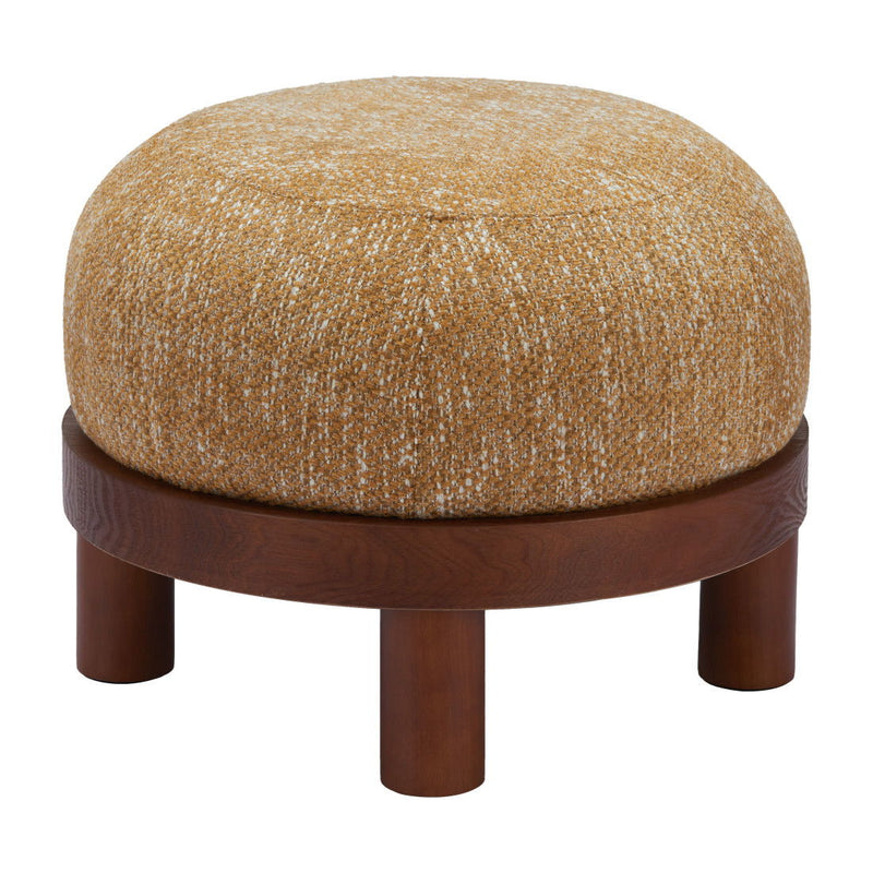 Fabric Ottoman - Yellow / Brown