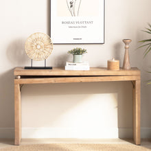 Load image into Gallery viewer, Slim Console Table, Narrow Entryway Table With Bead Detail - Light Natural / Natural

