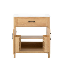 Load image into Gallery viewer, Bathroom Vanity With Sink, Adjustable Shelf &amp; Door Organizers - Walnut
