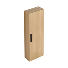 Load image into Gallery viewer, Tall Floating Bathroom Side Cabinet, Wall Mounted Single Door Storage - Light Oak

