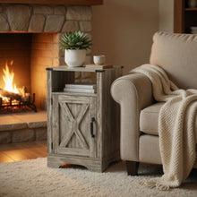 Load image into Gallery viewer, Farmhouse Nightstand, Charging Station &amp; Storage
