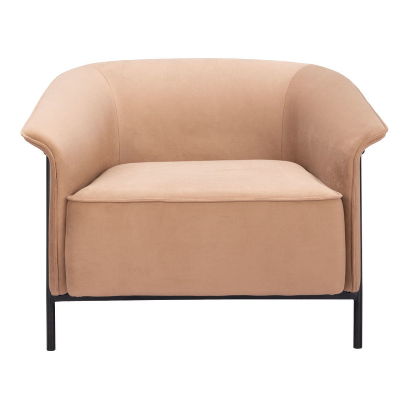 Fabric Arm Chair - Tan And Black