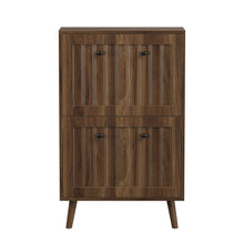 Load image into Gallery viewer, Shoe Cabinet, Upright Storage Unit - Walnut
