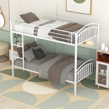 Load image into Gallery viewer, Twin Over Twin Metal Bunk Bed,Divided into Two Beds(White){OLD SKU:MF280424AAK}
