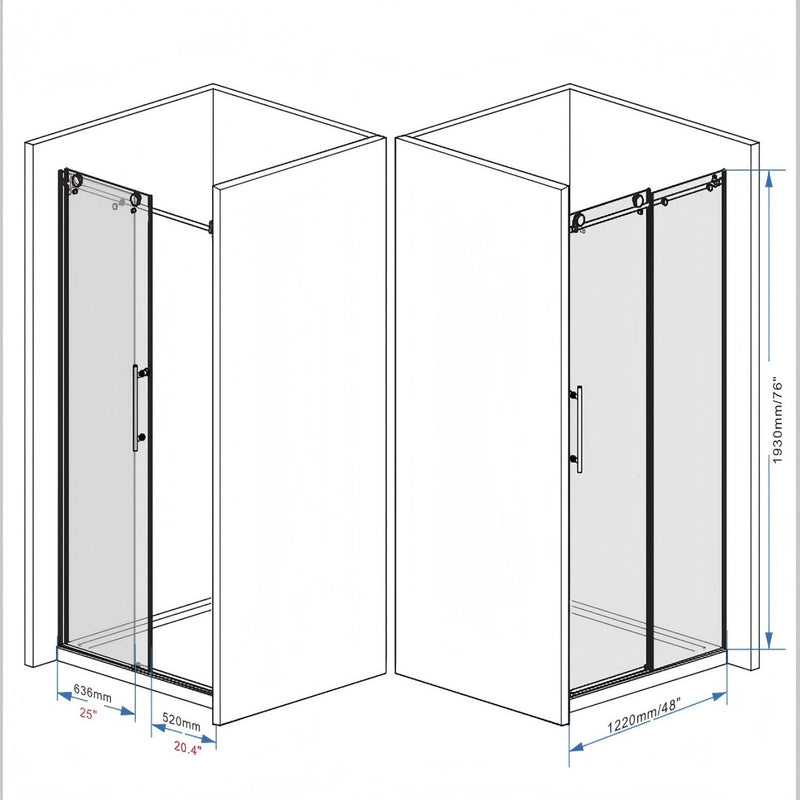 Frameless Shower Door With Handle
