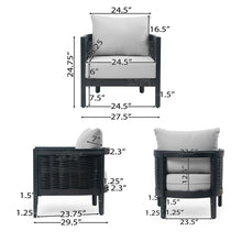 Load image into Gallery viewer, Outdoor Acacia Wood Club Chairs With Cushions
