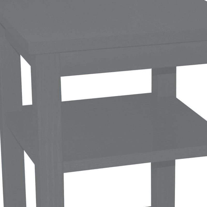 28" Traditional Solid Wood Nightstand - Gray