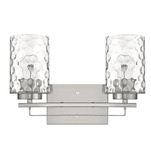 Load image into Gallery viewer, Metal And Pebbled Glass Two Light Wall Sconce - Silver

