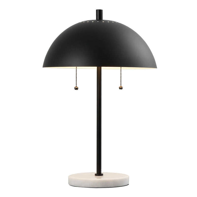 Round Table Lamp LED With Globe Shade - Black