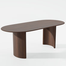 Load image into Gallery viewer, 66" Solid Wood Double Pedestal Base Dining Table - Brown
