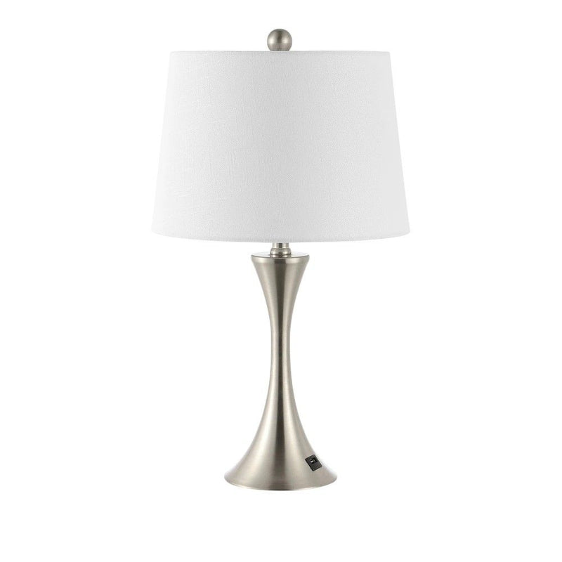 23" Novelty Table Lamps With Empire Shades (Set of 2) - Nickel