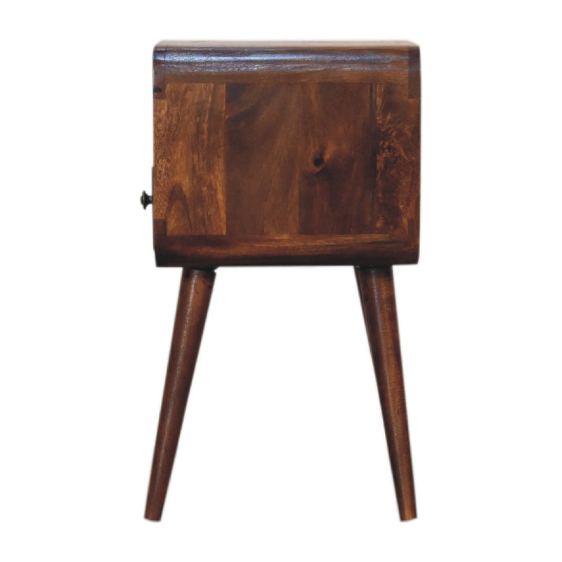 22" Solid Wood Square One Drawer Nightstand - Chestnut