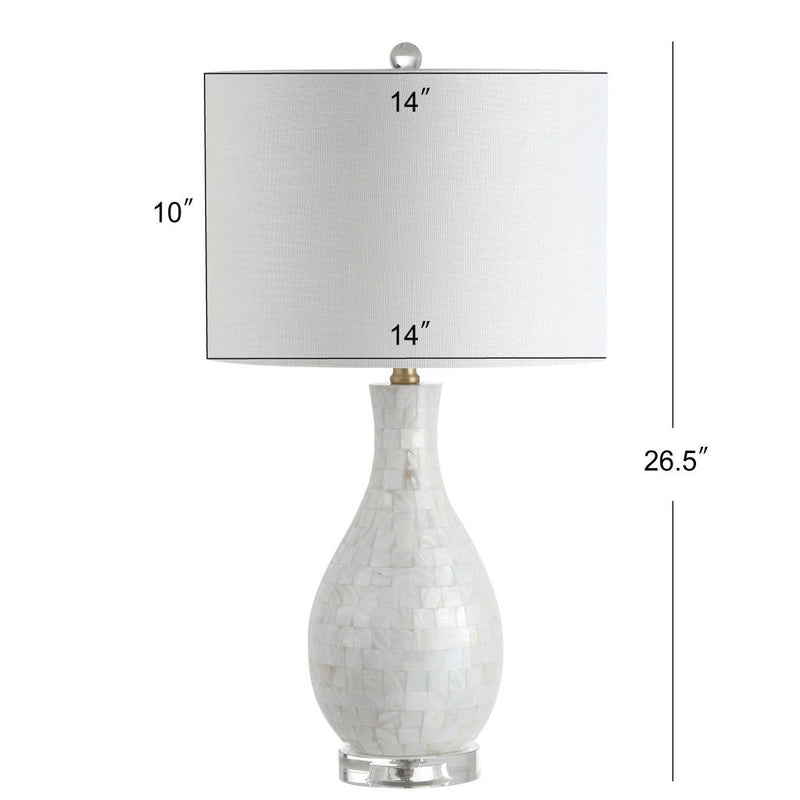 27" Novelty Table Lamp LED With Drum Shade - White