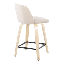 Load image into Gallery viewer, Toriano - Contemporary Modern Design Fixed Height Counter Stool With Swivel With Square Footrest (Set of 2)
