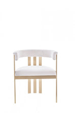 Load image into Gallery viewer, Upholstered Velvet Slat Back Dining Arm Chair - Beige

