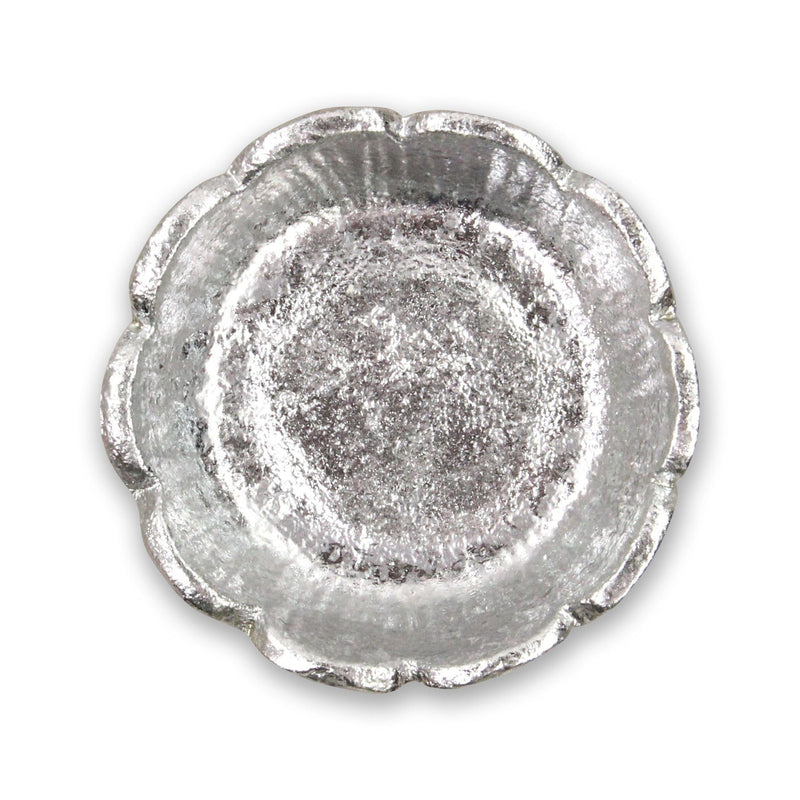 5" Cast Iron Handmade Round Trinket Tray - Silver