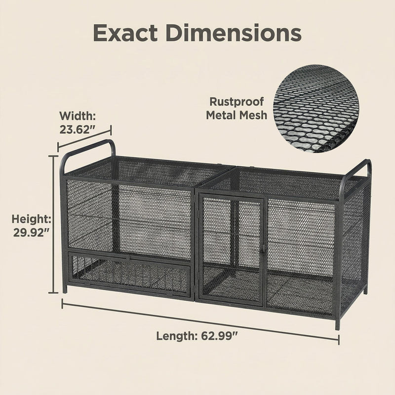Chicken Cage, Poultry Breeding Coop - Black / Silver