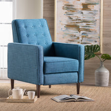 Load image into Gallery viewer, Mid-Century Modern Recliner With Button Tufted Waffle Stitch
