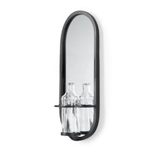 Load image into Gallery viewer, Bottle Mirrored Oval Wall Vase - Black / Clear
