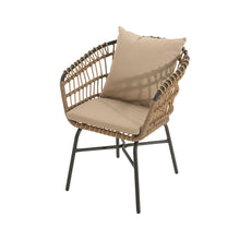 Load image into Gallery viewer, Contemporary Outdoor Patio Chairs With Cushions (Set of 2) - Beige / Black

