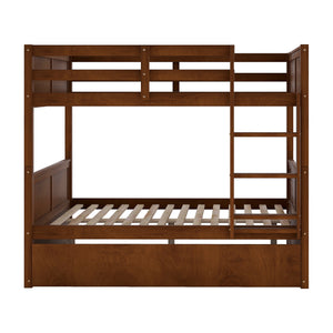 Full Over Full Bunk Bed with Twin Size Trundle, Walnut (old sku: LP000250AAL)