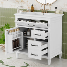 Load image into Gallery viewer, Bathroom Vanity With Sink Top, Flip Drawers, Adjustable Shelf
