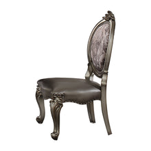 Load image into Gallery viewer, Upholstered Faux Leather Solid Wood King Louis Back Dining Side Chairs (Set of 2) - Silver
