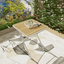 Load image into Gallery viewer, Modern Folding Square Table, Water Proof And Wear Resistant - Apricot / White
