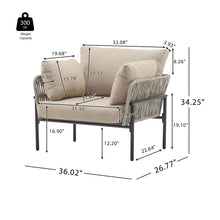 Load image into Gallery viewer, Rope Lounge Chair With Cushions For Modern Spaces
