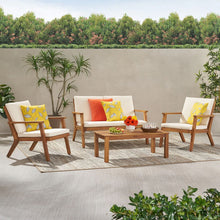 Load image into Gallery viewer, Avacyn - Outdoor Acacia Wood 4 Seater Chat Set With Cushions
