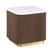 Load image into Gallery viewer, 3 Piece Table Set (Rectangle Cocktail Table And Two Square End Tables) - Brown / Gold / White
