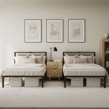 Load image into Gallery viewer, Platform Bed Frame With Charging Station &amp; Headboard Shelves
