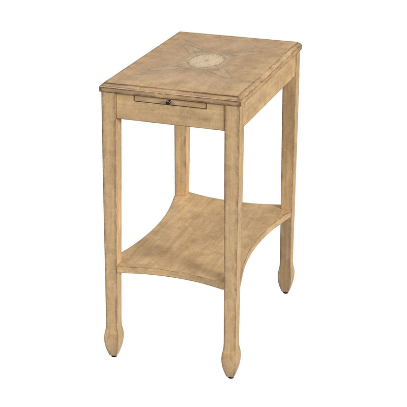 Manufactured Wood Rectangular End Table With Shelf - Beige