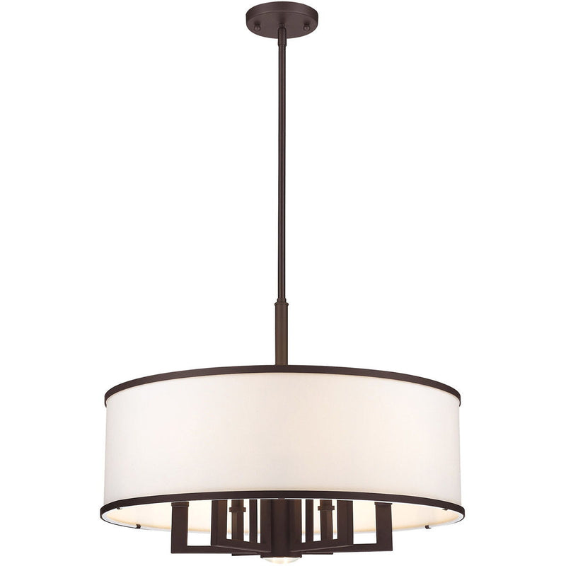 20" Seven Light Dimmable Chandelier With Shades - Bronze