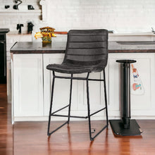 Load image into Gallery viewer, 37.8" Iron Counter Height Bar Chair - Black
