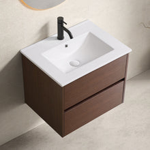 Load image into Gallery viewer, Wall Mounted Floating Bathroom Vanity With Sink And Cabinet
