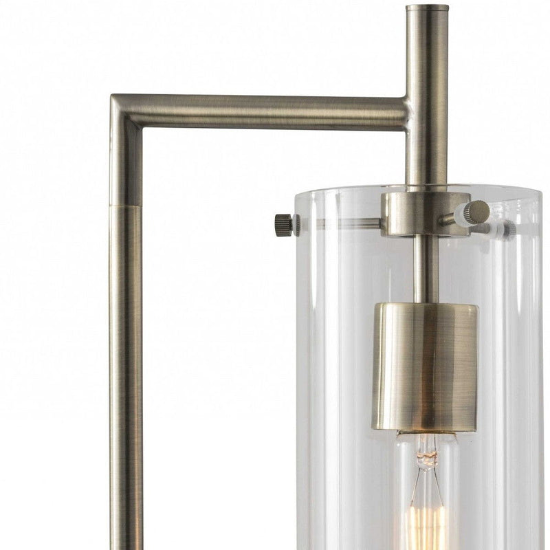 Novelty With Clear Cylinder Shade - Brass