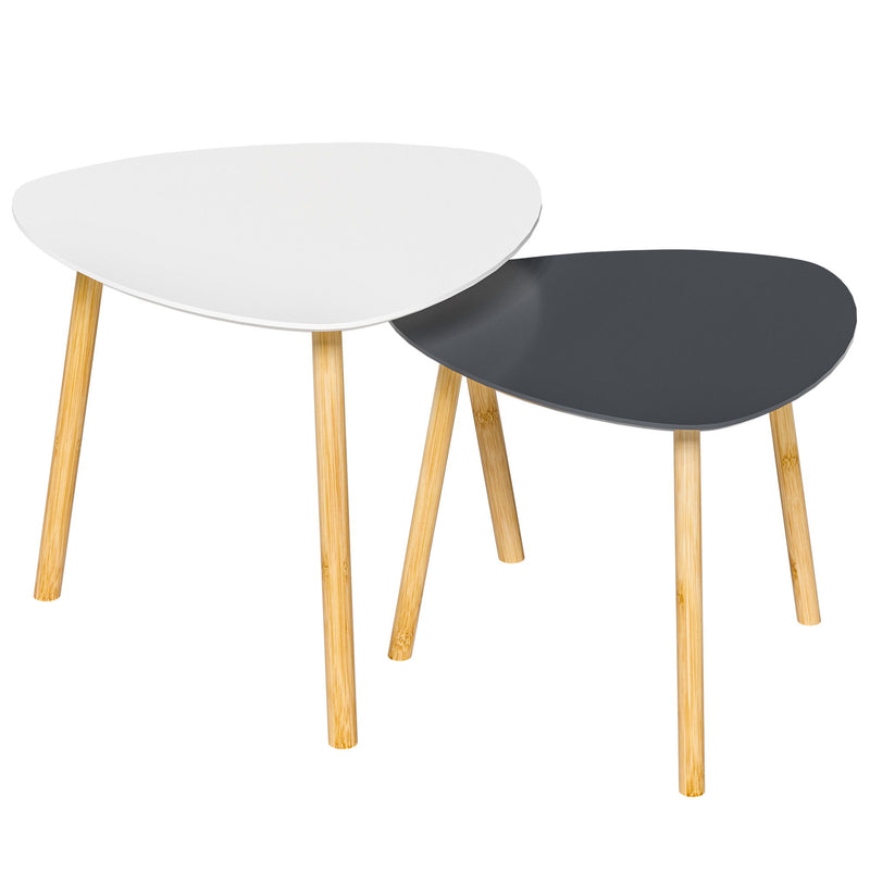 Nested Tables (Set of 2) - Oak And Gray And White