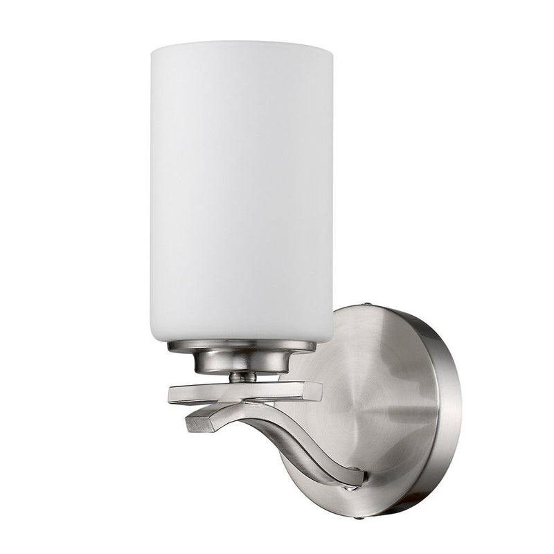 One Light And Glass Wall Sconce - Silver