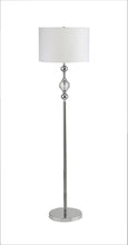 Load image into Gallery viewer, Crystal Orb Shaped Floor Lamp With White Drum Shade - Chrome
