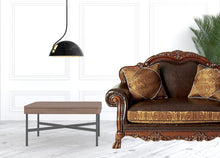 Load image into Gallery viewer, Blossom Pink Faux Leather Floral Tufted Arm Chair - Brown And Cherry
