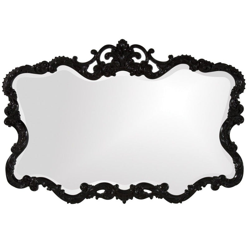 27" Ornate Scroll Framed Accent Mirror - Black