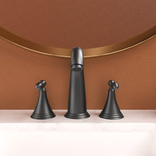 Load image into Gallery viewer, Elegant 2 Handle Widespread Bathroom Faucet With Pop Up Drain And Water Supply Lines
