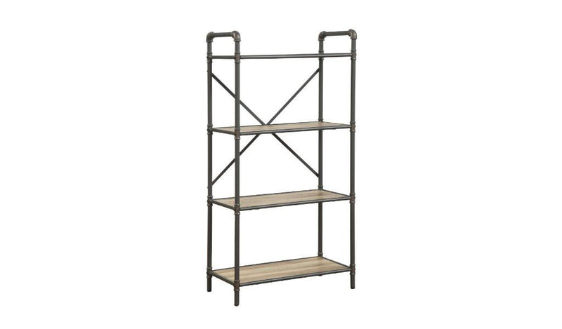 Four Tier Etagere Bookcase - Gray / Brown